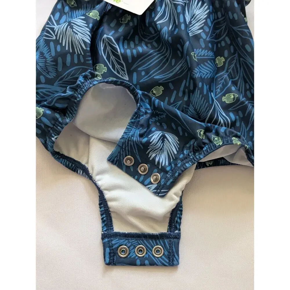 Carter's Girls UPF 50+ One Piece Swimsuit School Of Fish Print Blue 6 9 Month